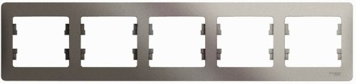 Рамка горизонтальная Systeme Electric Glossa 5-м. платина фото Рамка горизонтальная Systeme Electric Glossa 5-м. платина картинка